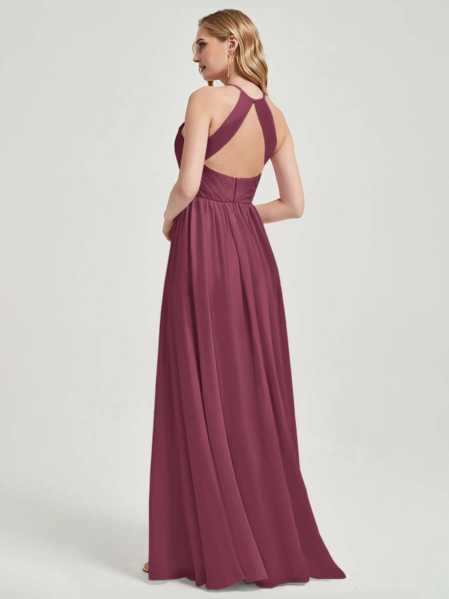 Floor length chiffon fabric Bridesmaid Dress