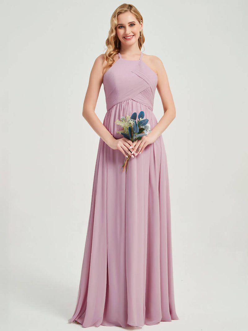 Floor length chiffon fabric Bridesmaid Dress