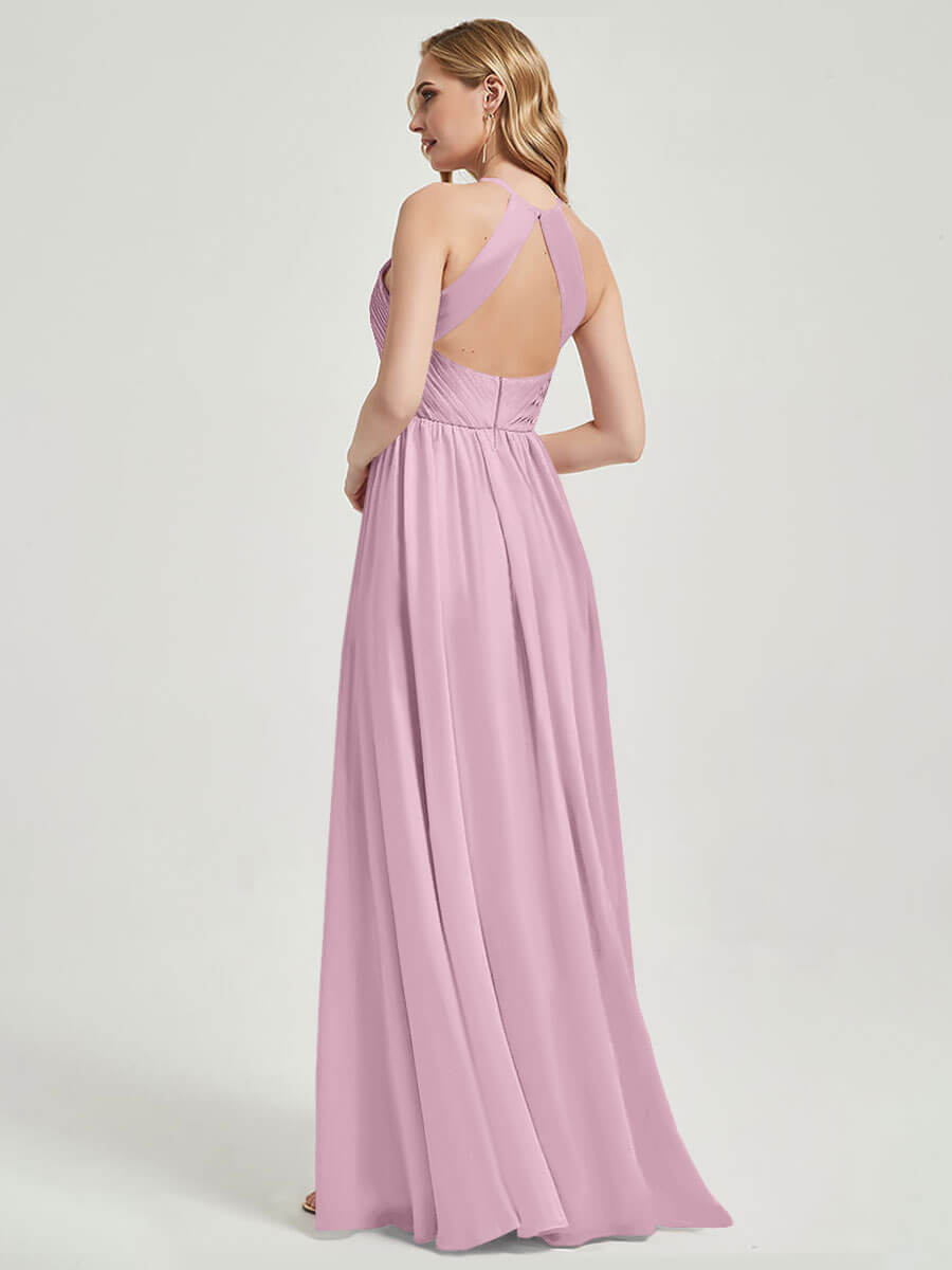 Floor length chiffon fabric Bridesmaid Dress