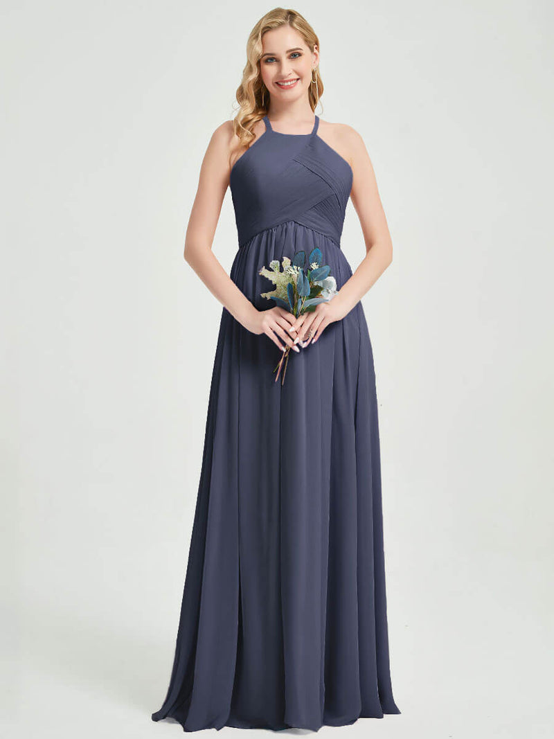 Floor length chiffon fabric Bridesmaid Dress