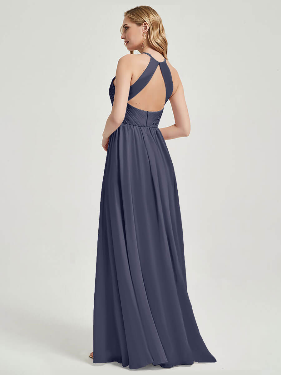 Floor length chiffon fabric Bridesmaid Dress