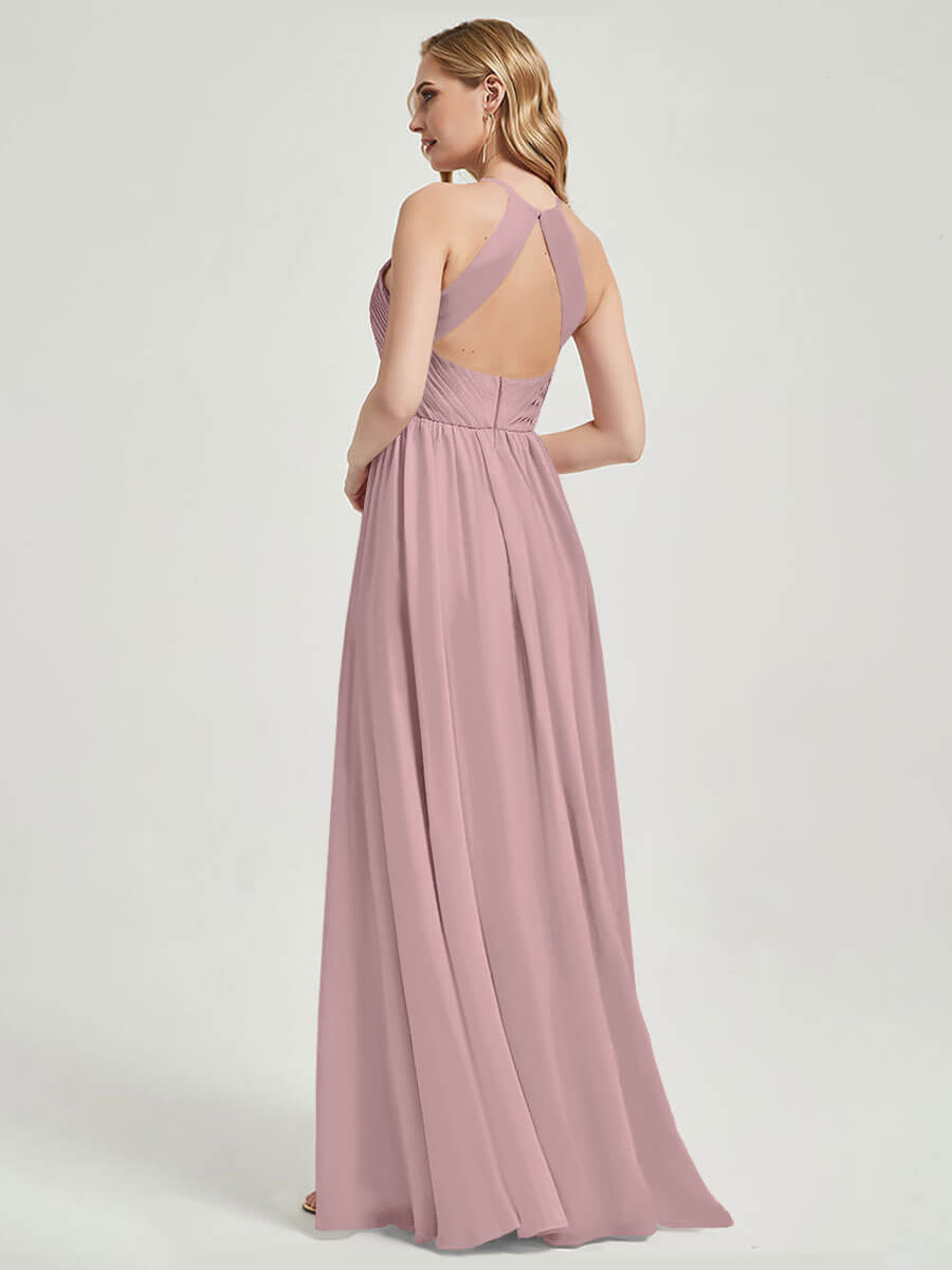 Floor length chiffon fabric Bridesmaid Dress