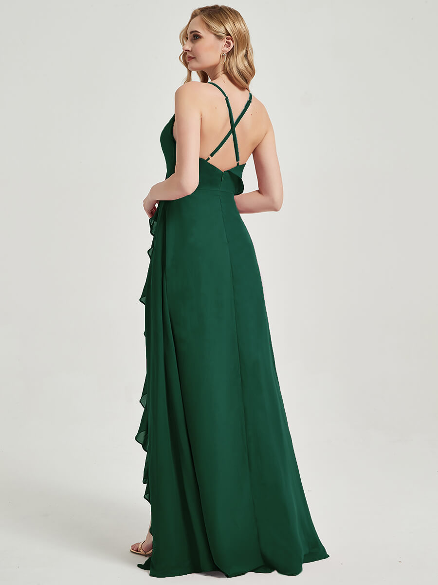 Emerald Green Chiffon Bridesmaid Dress - Paloma