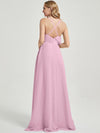 Floor length A-line silhouette and chiffon Fabric Bridesmaid Dress