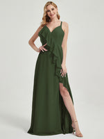 Olive Chiffon Bridesmaid Dress - Paloma