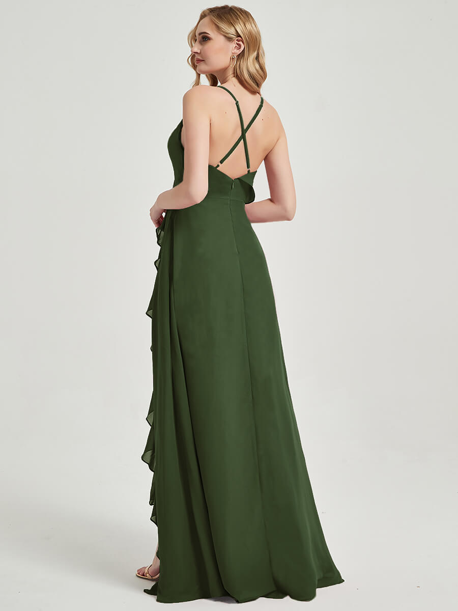 Olive Chiffon Bridesmaid Dress - Paloma