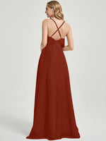 Rusty Red Chiffon Bridesmaid Dress Paloma