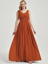 Floor length V neckline chiffon Bridesmaid Dress Zoe