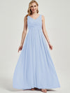 Floor length V neckline chiffon Bridesmaid Dress Zoe