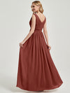 Floor length V neckline chiffon Bridesmaid Dress Zoe