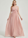 English Rose V-Neck Sleeveless Maxi Chiffon Empire Bridesmaid Dress