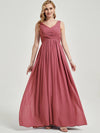 Floor length V neckline chiffon Bridesmaid Dress Zoe