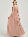 English Rose V Neckline Empire Pleated Chiffon Bridesmaid Dress - Zoe