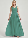 Eucalyptus V Neckline Empire Pleated Chiffon Bridesmaid Dress - Zoe