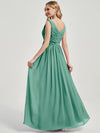 Eucalyptus V Neckline Empire Pleated Chiffon Bridesmaid Dress - Zoe