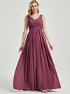 Floor length V neckline chiffon Bridesmaid Dress Zoe