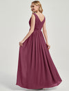 Mulberry V Neckline Empire Pleated Chiffon Bridesmaid Dress - Zoe