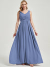 Floor length V neckline chiffon Bridesmaid Dress Zoe