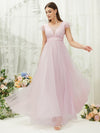 Tulle Cap Sleeves Back Zip Comfort and Softness Bridesmaid Dress Collins for Women from NZ
