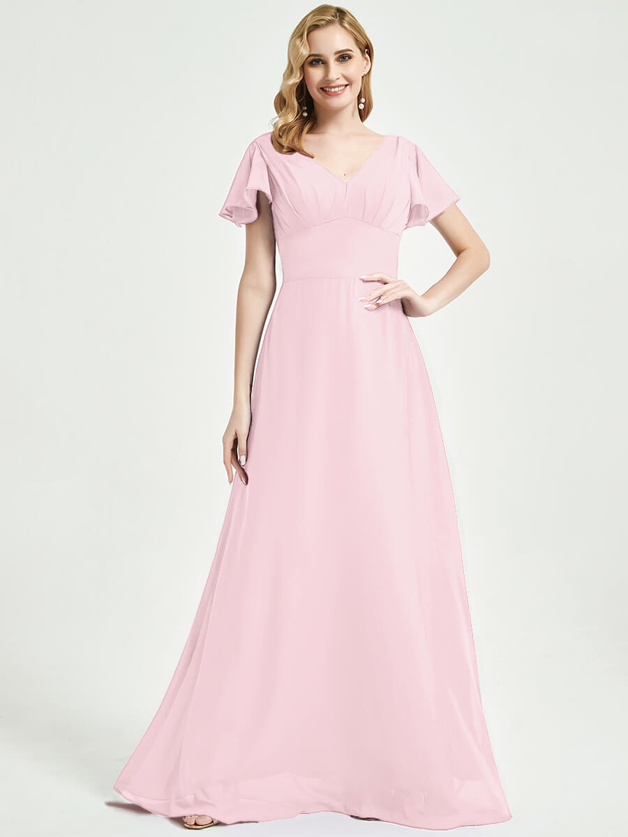 Blush Chiffon Bridesmaid Dress Ulanni