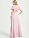 Blush Chiffon Fabric Bridesmaid Dress Ulanni