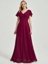 Red Wine Empire Bridesmaid Dress With A-line Silhouette