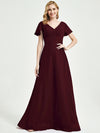 Burgundy Empire Bridesmaid Dress With A-line Silhouette