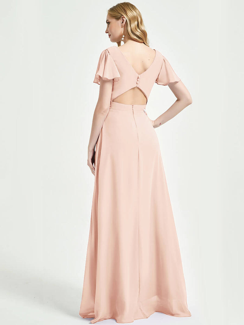 Pearl Pink Chiffon Bridesmaid Dress Ulanni