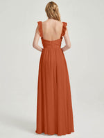 Burnt Orange CONVERTIBLE Chiffon Bridesmaid Dress-Wynne