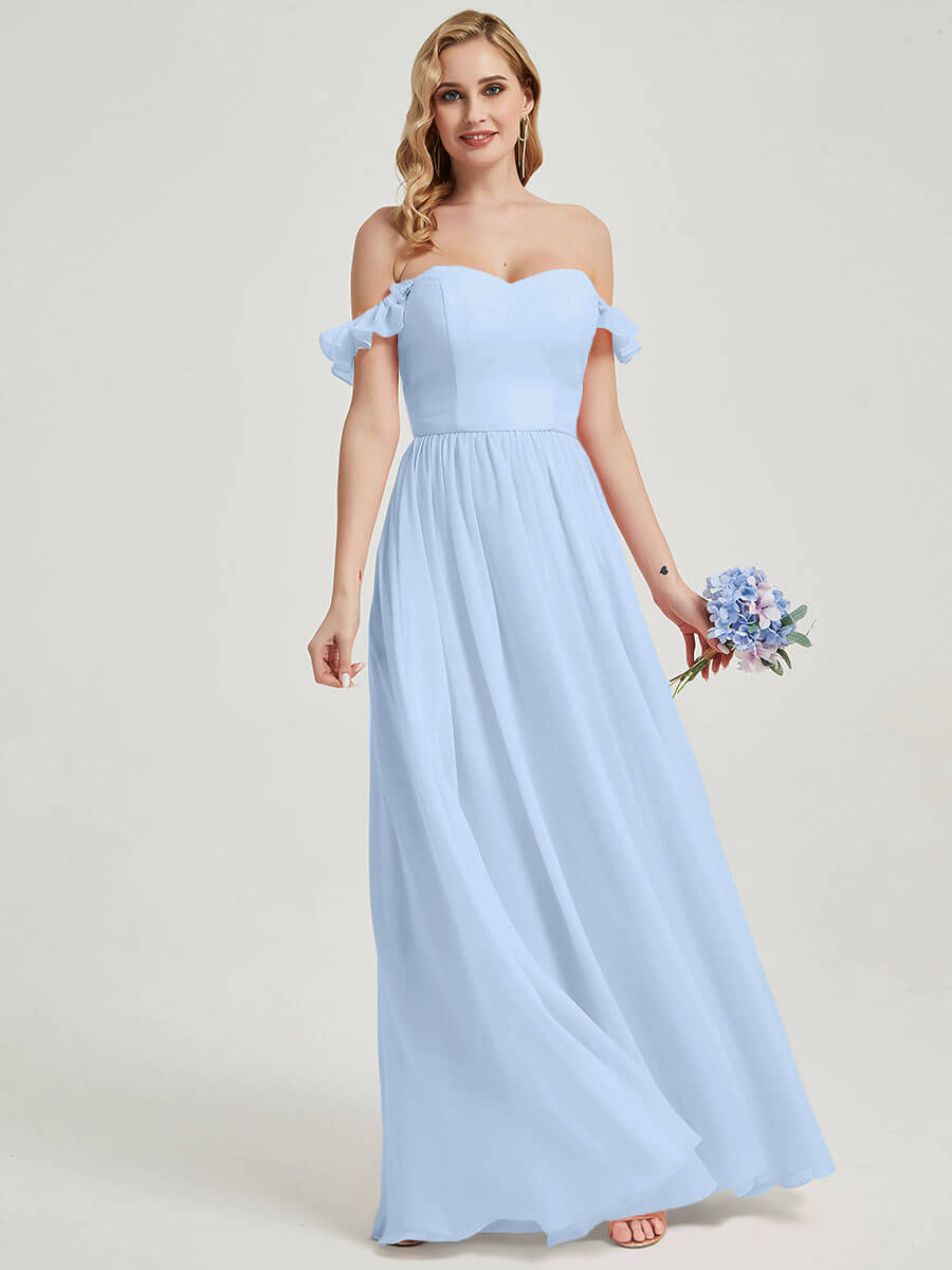 Cornflower Blue CONVERTIBLE Chiffon Bridesmaid Dress-Wynne