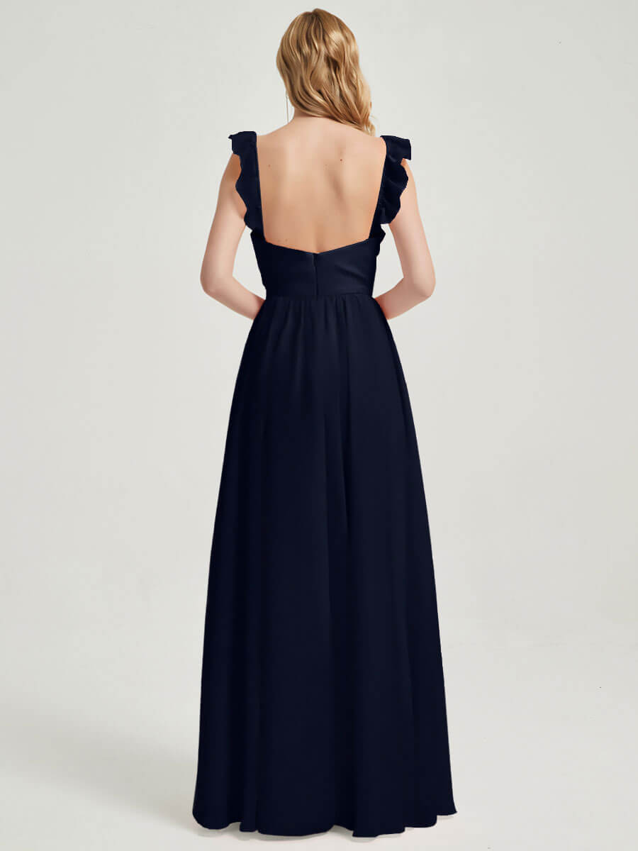 Dark Navy CONVERTIBLE Chiffon Bridesmaid Dress-Wynne