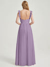 Detachable elastic ruffle arm straps CONVERTIBLE Chiffon Bridesmaid Dress-Wynne