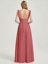 Detachable elastic ruffle arm straps CONVERTIBLE Chiffon Bridesmaid Dress-Wynne