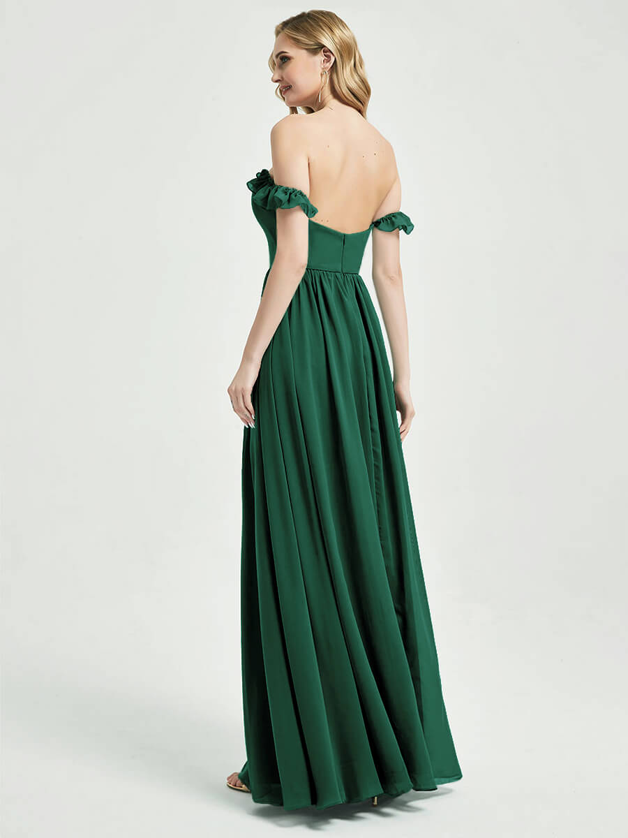 Emerald Green CONVERTIBLE Chiffon Bridesmaid Dress-Wynne