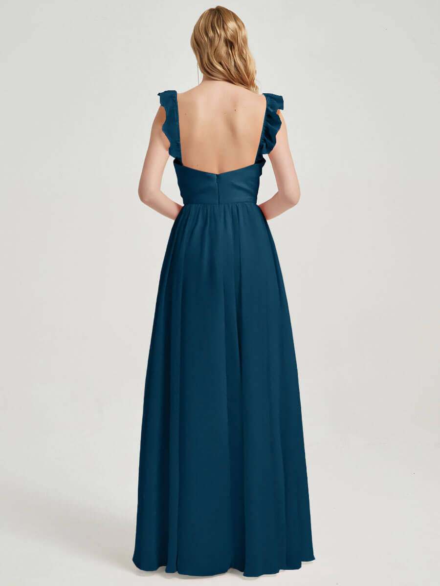 Ink Blue CONVERTIBLE Chiffon Bridesmaid Dress-Wynne