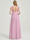 Detachable elastic ruffle arm straps CONVERTIBLE Chiffon Bridesmaid Dress-Wynne