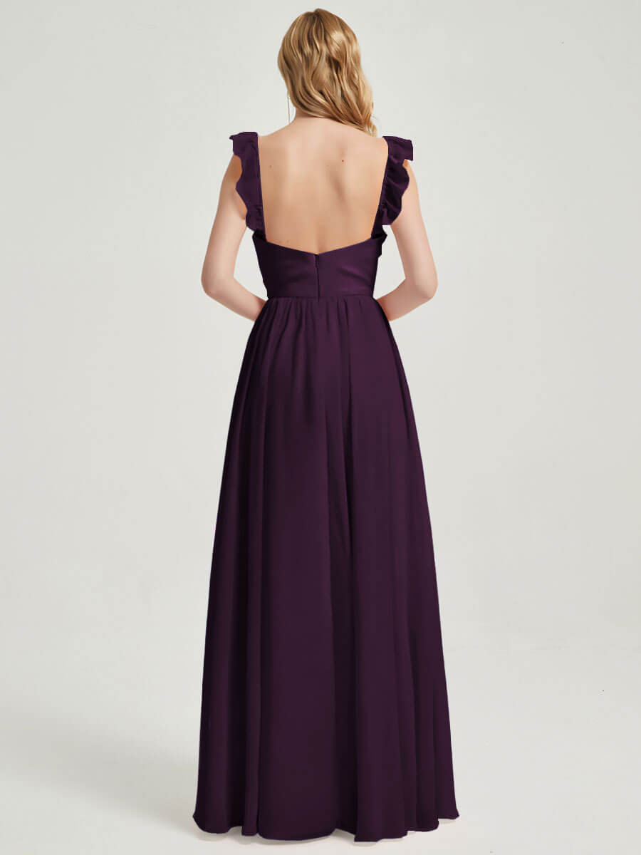 Plum CONVERTIBLE Chiffon Bridesmaid Dress-Wynne