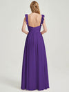 Detachable elastic ruffle arm straps CONVERTIBLE Chiffon Bridesmaid Dress-Wynne