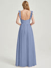 Slate Blue CONVERTIBLE Chiffon Bridesmaid Dress   Wynne