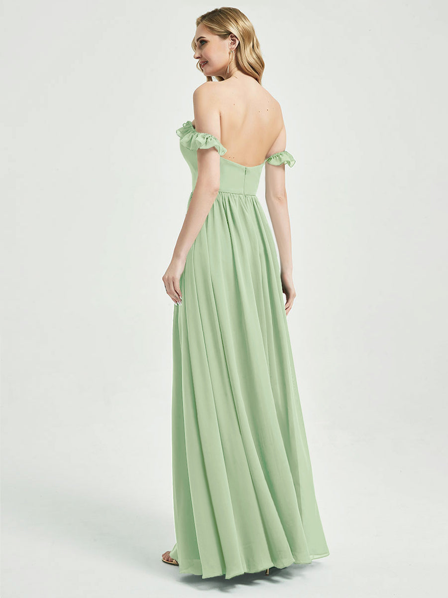 Sage Green CONVERTIBLE Chiffon Bridesmaid Dress-Wynne