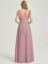 Detachable elastic ruffle arm straps CONVERTIBLE Chiffon Bridesmaid Dress-Wynne