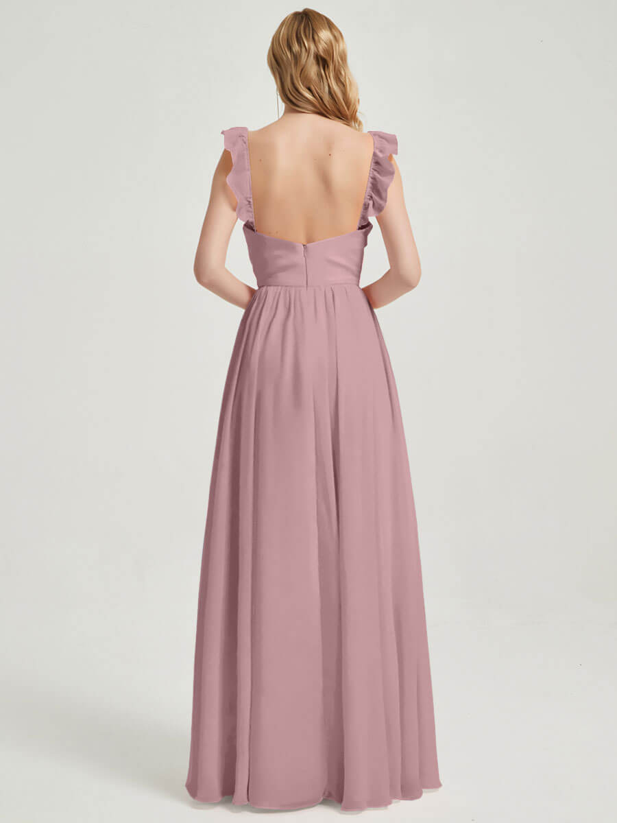 Vintage Mauve CONVERTIBLE Chiffon Bridesmaid Dress-Wynne