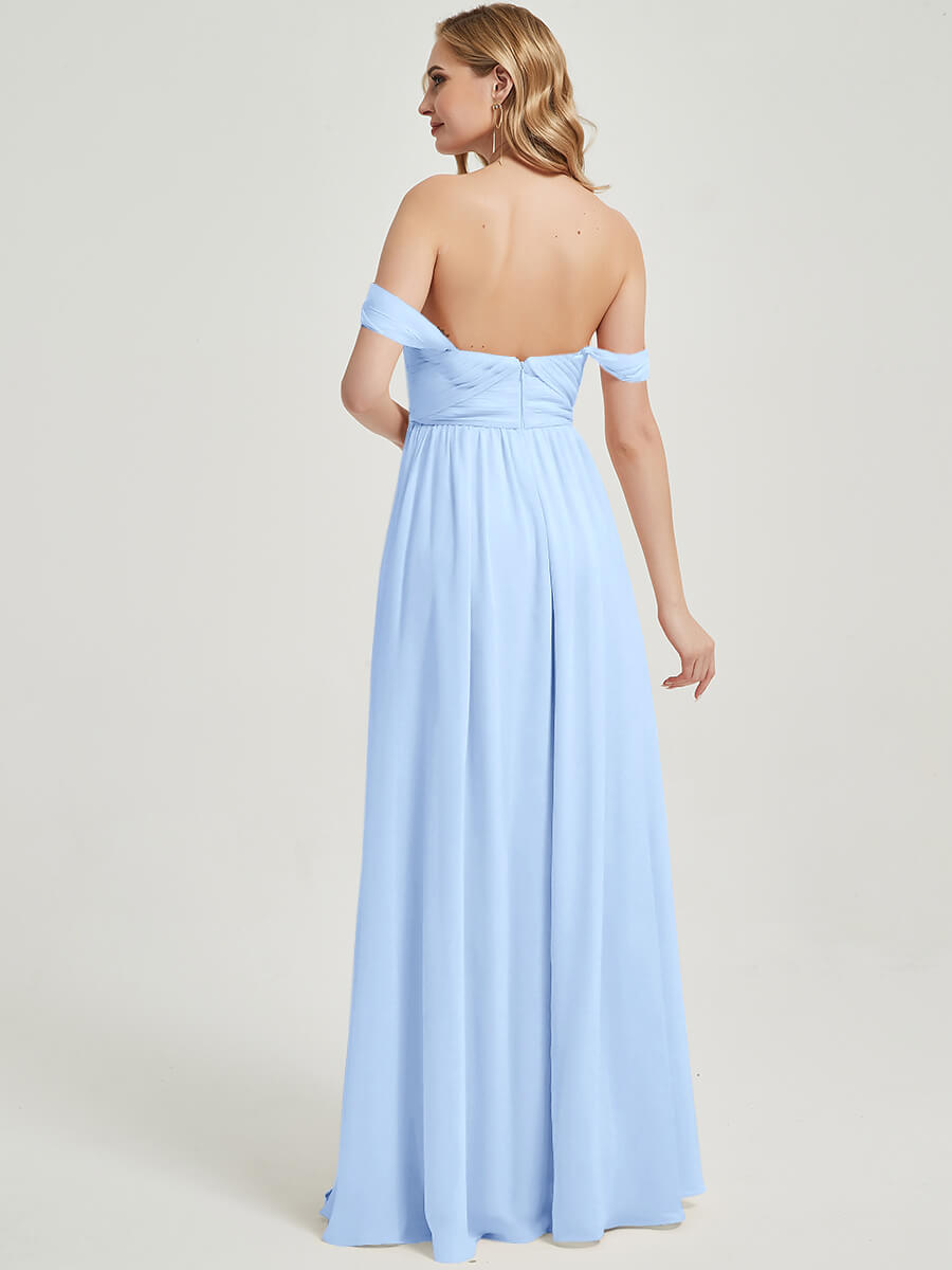 Cornflower Blue CONVERTIBLE Chiffon Bridesmaid Dress-Kennedy