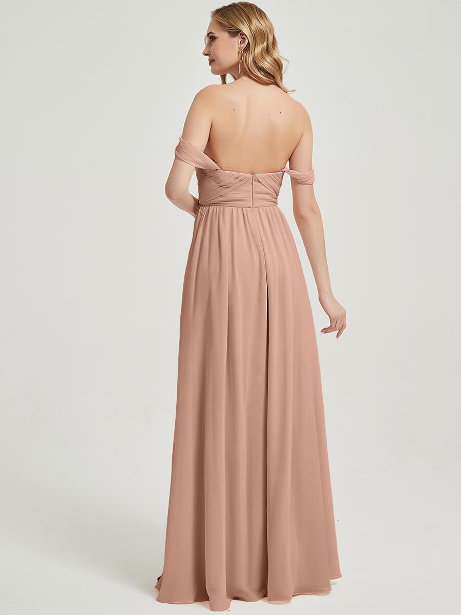 English Rose Pleated CONVERTIBLE Chiffon Bridesmaid Dress Kennedy