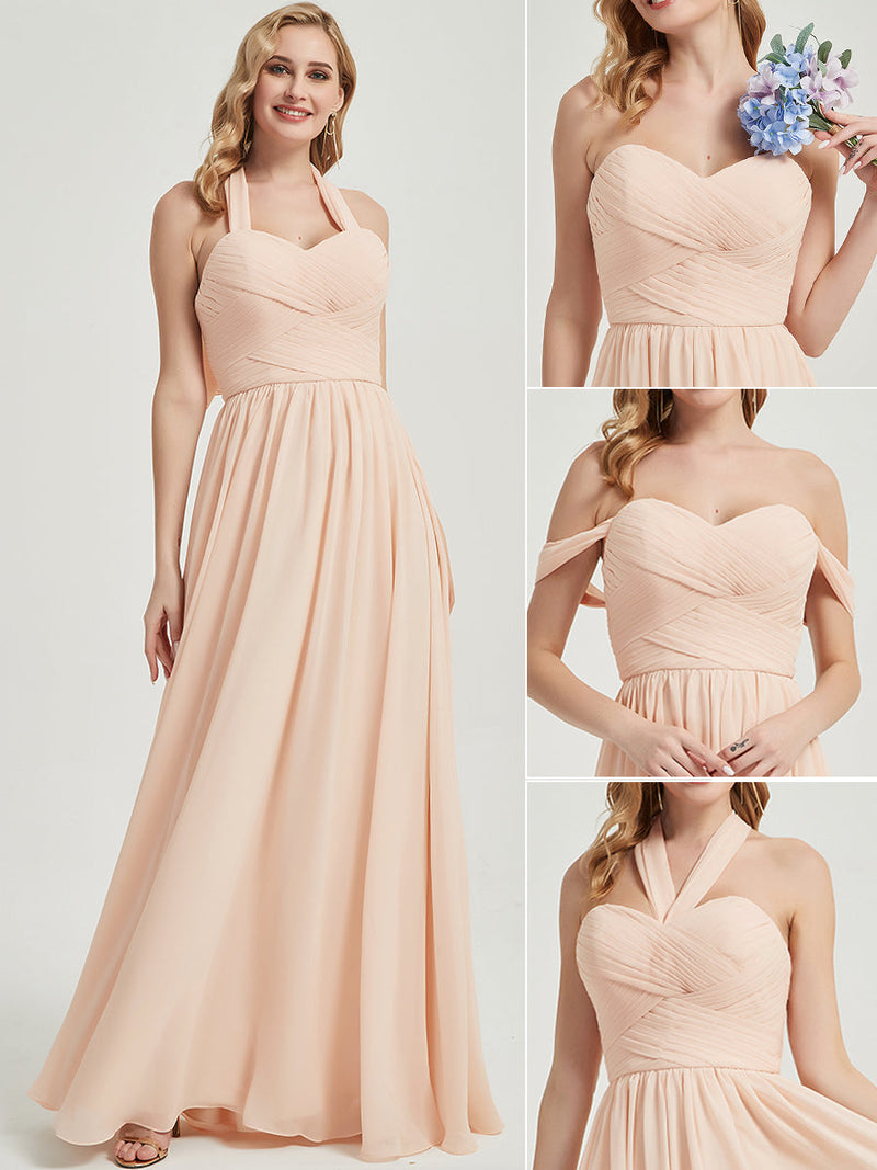 A-line chiffon style with CONVERTIBLE Chiffon Bridesmaid Dress