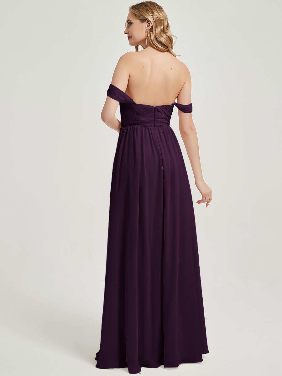 Plum CONVERTIBLE Chiffon Bridesmaid Dress