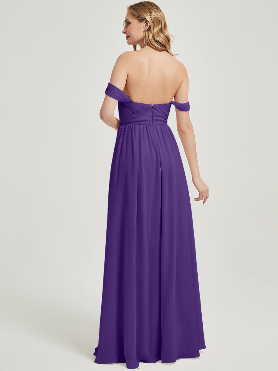 Royal Purple CONVERTIBLE Chiffon Bridesmaid Dress