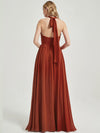 Blush Convertible Halter Off-shoulder Chiffon Bridesmaid Dress Maxi