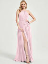 Blush Wrap Chiffon Bridesmaid Dress - Eliza