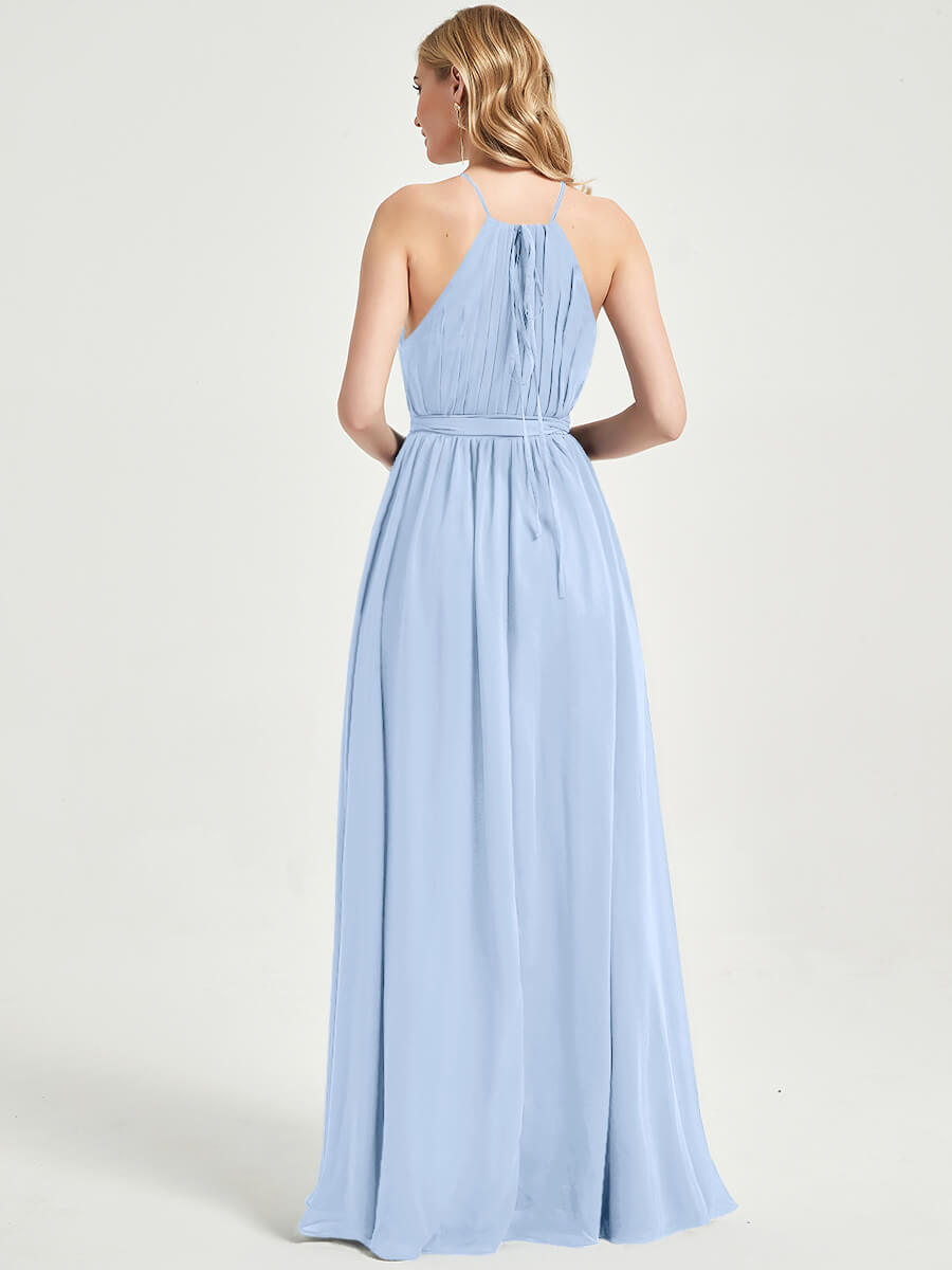 Eliza Floor length chiffon fabric bridesmaid dress